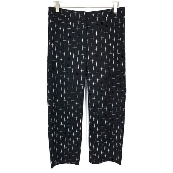 J. Jill Black White T Cross Ankle Pants Petite 4P - Picture 1 of 7